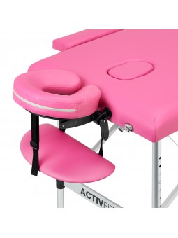 Stół składany do masażu aluminiowy komfort Activ Fizjo 2 segmentowe róż