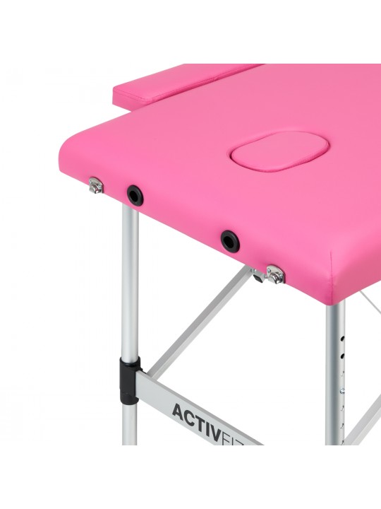 Stół składany do masażu aluminiowy komfort Activ Fizjo 2 segmentowe róż