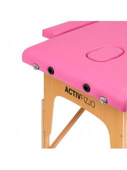 Stół składany do masażu drewniany Komfort Activ Fizjo 2 segmentowe róż