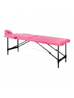 Stół składany do masażu aluminiowy komfort Activ Fizjo 2 segmentowe róż czarne aluminium