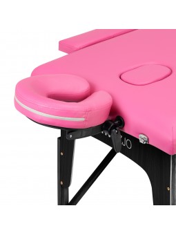 Stół składany do masażu drewniany Komfort Activ Fizjo 2 segmentowe róż czarne drewno