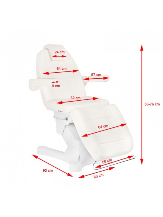 ELEKTROMOS KOZMETIKAI SZÉK. A-207 WHITE/IVORY (4 MOTOR)