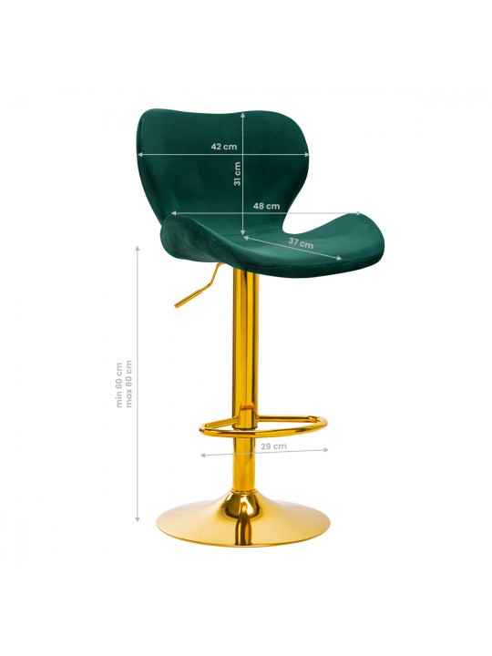 4Rico Bar stool QS-B15, green velvet