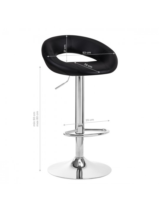 4Rico QS-B10 eko barová židle, černá kůže