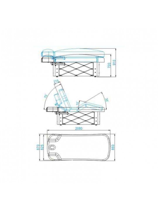 Spa szépség nyugágy Azzurro Krystal 370-3 4 motoros. fehér