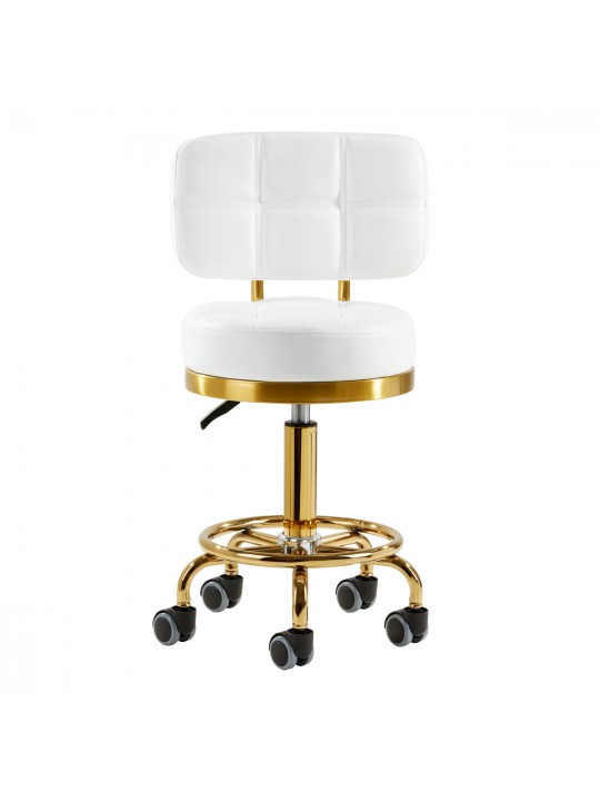 Gold AM-830 cosmetic stool, white