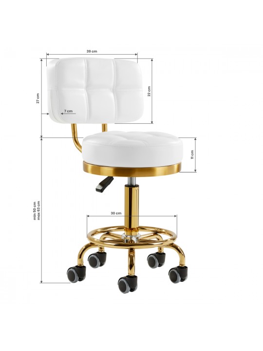 Gold AM-830 cosmetic stool, white