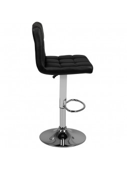 M06 quilted, adjustable bar stool, black