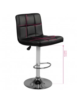 M06 quilted, adjustable bar stool, black