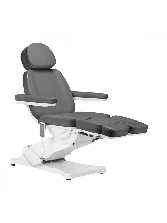 Elektryczny fotel kosmetyczny SILLON CLASSIC 3 silniki z kołyską pedi szary