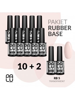 Palu Baza 3w1 Rubber Base Nr 5 Light Pink 11ml Pakiet 10 + 2