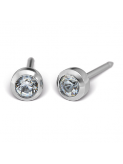 Studex System 75 Earrings White Cubic Zirconia in a Full Set Silver 3mm