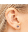 Studex System 75 Earrings Pink Cubic Zirconia Star Cut 5mm