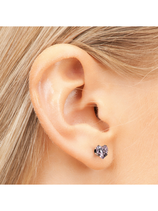 Studex System 75 Pink Heart Earrings 5mm