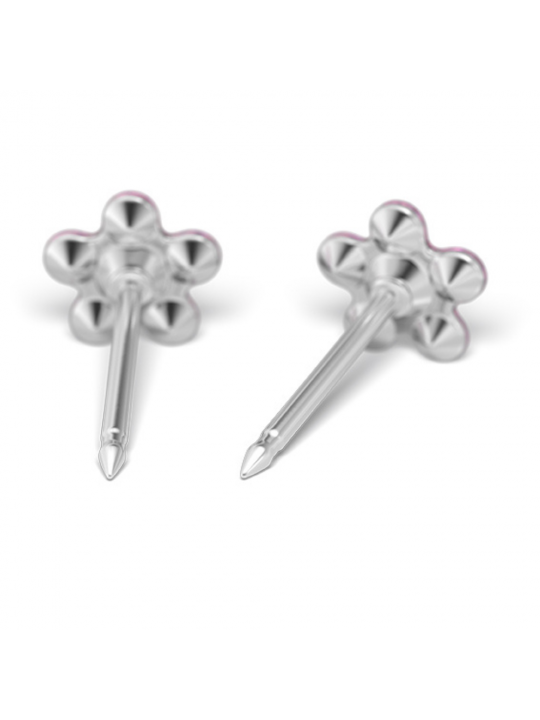 Studex System 75 Daisy and Rose Earrings Silver 5mm