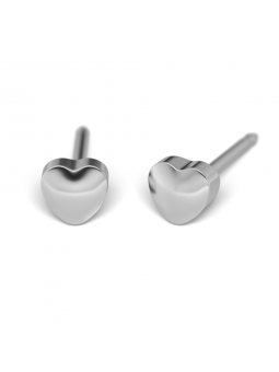 Studex System 75 Silver Heart Earrings 4mm