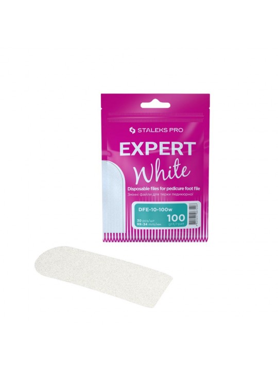 Staleks Zestaw nakładek wymiennych do tarki do pedicure EXPERT 10 100 grit (30 szt) white