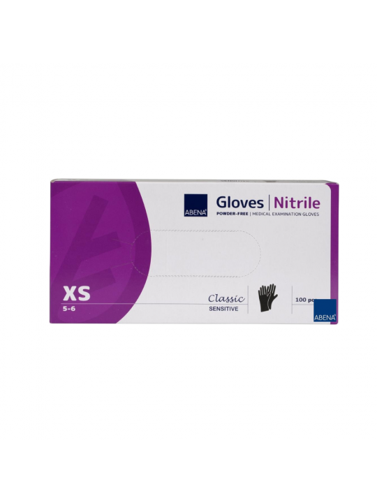 ABENA Nitrile Gloves Classic Gloves Black size. XS 100 pcs