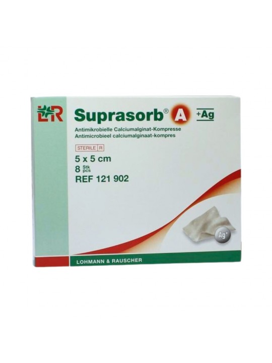 Lohmann & Rauscher Suprasorb A + Ag Antibacterial calcium algiate dressing with silver 5 x 5 1 pc.