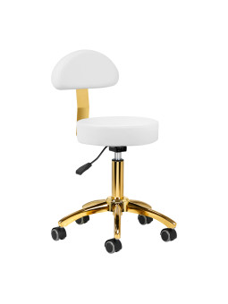 Taboret kosmetyczny AM-304G złoto biały