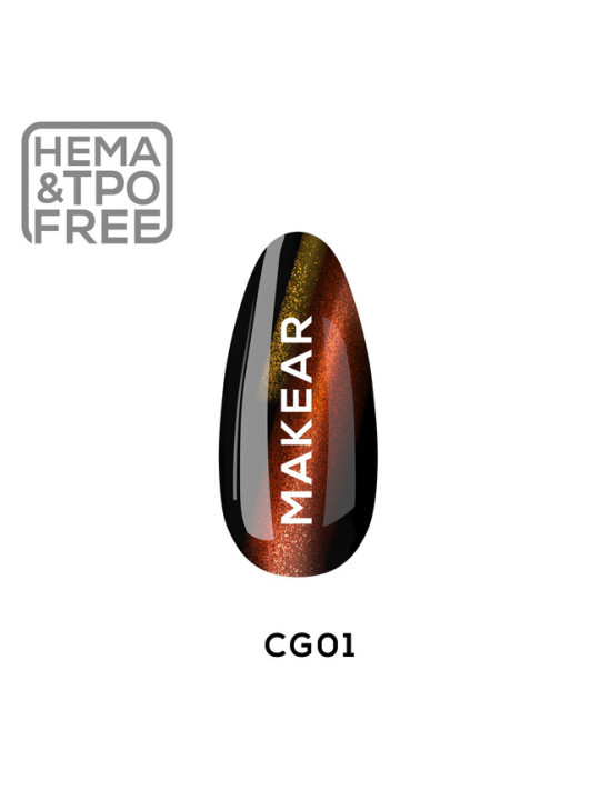 Lac de unghii Makear Hybrid 8ml - Cat Eye Galaxy 01