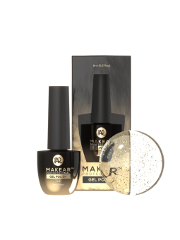 Makear Top No Wipe Gold 8 ml - Finishing-Top ohne Dispersionsschicht mit Goldpartikeln