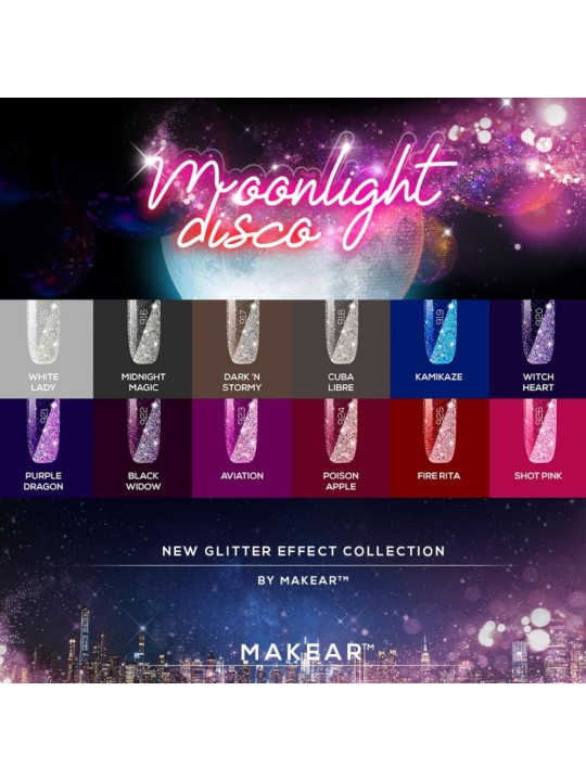 Лак для нігтів Makear Hybrid 8 мл Moonlight Disco Witch Heart 920