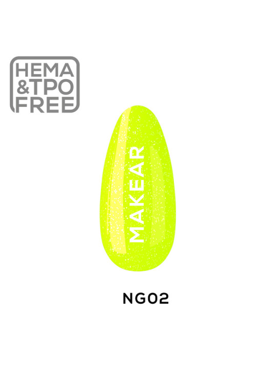 Лак для нігтів Makear Hybrid 8 мл - Neon Glitter NG02