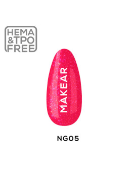 Makear Hybrid nagų lakas 8ml - Neon Glitter NG05