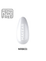 Makear Rubber Base Nude 8 ml - Guminis pagrindas NRB01 Baltas