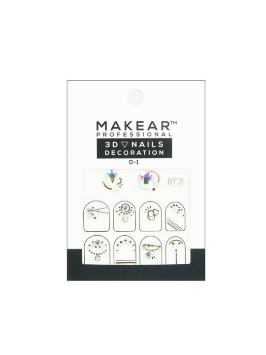 Makear 3D Nails Decoration 01 - nail stickers with rhinestones