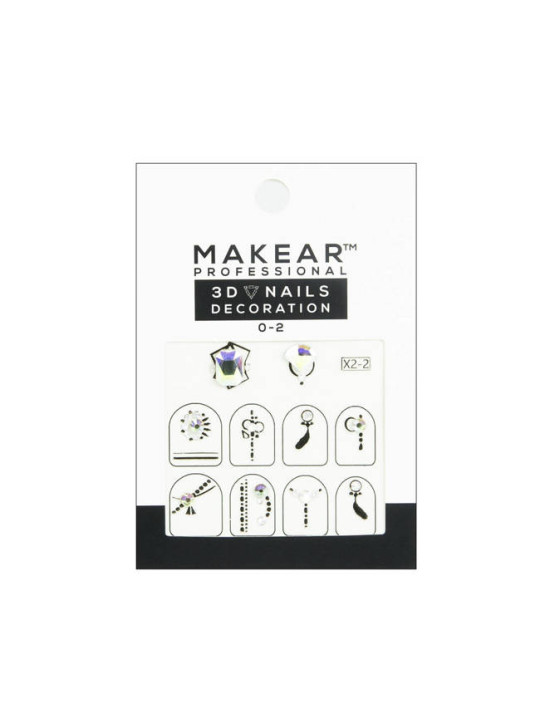 Makear 3D Nails Decoration 02 - nail stickers with rhinestones