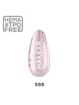 Makear Hybrid lak na nehty 8ml - Pink Aurora S55