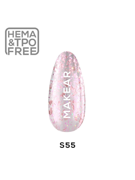 Makear Hybrid nail polish 8ml - Pink Aurora S55