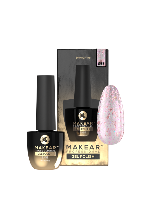 Makear Hybrid nail polish 8ml - Pink Aurora S55