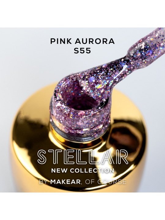 Makear Hybrid lak na nehty 8ml - Pink Aurora S55