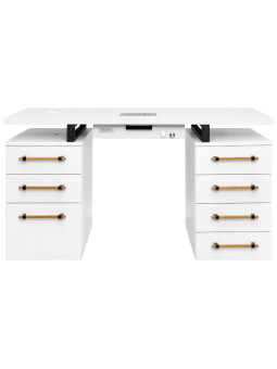 VENTO PRO Manicure Moderno Duo 5 Desk White Top With Absorber and Wooden Hands