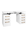 VENTO PRO Manikúra Moderno Duo 5 Desk White Top s absorbérem a dřevěnými rukojeťmi