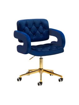 4Rico swivel chair QS-OF213G navy blue velvet