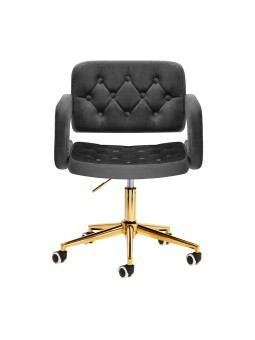 4Rico Krzesło obrotowe QS-OF213G aksamit szare