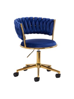 4Rico swivel chair QS-GW01G navy blue velvet