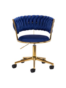 4Rico swivel chair QS-GW01G navy blue velvet