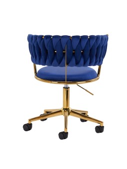 4Rico swivel chair QS-GW01G navy blue velvet