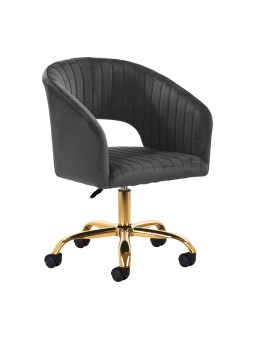 4Rico krzesło obrotowe QS-OF212G aksamit szare