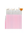 Sada štětců Mavi Sada 15 ks růžových