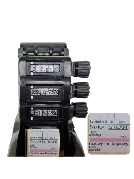 Dreireihige Etikettiermaschine - Etiketten 29x28 Druck über das Etikettenband 