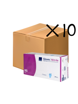 Abena Rękawice nitrylowe bezpudrowe niebieskie XS 10 szt pakiet