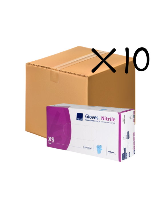 Abena Rękawice nitrylowe bezpudrowe niebieskie XS 10 szt pakiet