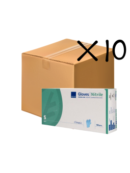 Abena Rękawice nitrylowe bezpudrowe niebieskie S 10 szt pakiet