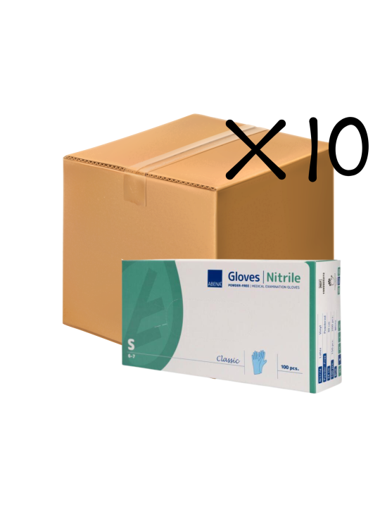 Abena Rękawice nitrylowe bezpudrowe niebieskie S 10 szt pakiet